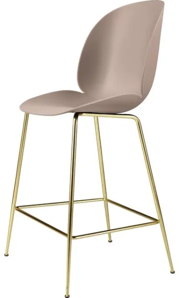 GUBI Beetle Barstol H65 Konisk Base Messing Semi Matt/Sweet Pink