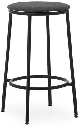 Normann Copenhagen Circa Barstool H65 Polstret Svart/MLF16 Svart