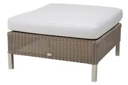 Cane-Line Connect fotskammel - Taupe, pute i hvitt