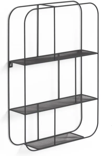 Veneranda, Vegghylle, svart, H60x42x15 cm